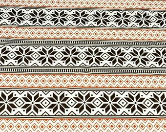 Coupon cotton fabric graphic brown and beige 50x70 cm