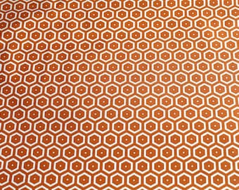 Orange and white graphic coated fabric coupon 50x70 cm