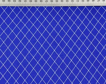 Cotton fabric diamonds blue and white 50x70 cm