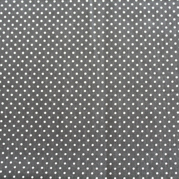 Tissu coton à pois 2mm gris et blanc 50x74 cm