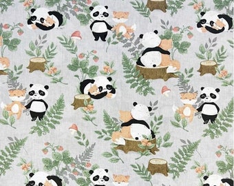 Tissu coton enfant pandas 50X80cm