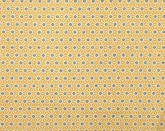 Tissu coton graphique jaune 50x70cm