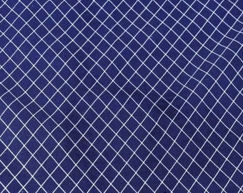 Navy and white diamond fabric coupon 50x79 cm