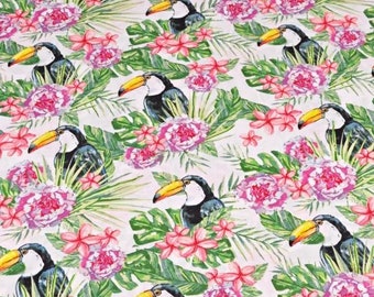 Coupon tissu toucans  50x80cm