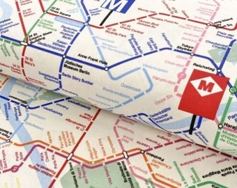 Meubelstof Metrokaart 50x70 cm