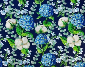 Cotton fabric hydrangeas 50x80cm