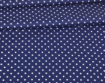 Cotton fabric with blue and white polka dots 50x80 cm