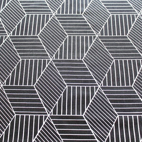 Tissu ameublement noir et blanc 50x75 cm