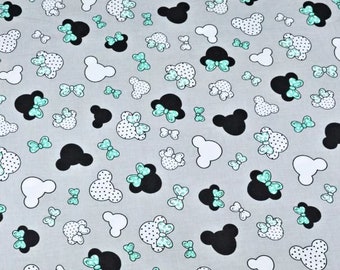 Tissu coton Minnie menthe 50x80 cm