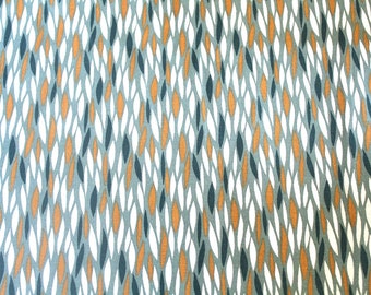 Green, brown and white printed cotton fabric 50x75cm