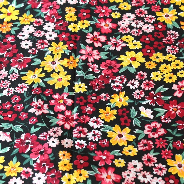 Coupon fabric multicolored flowers 50x74cm