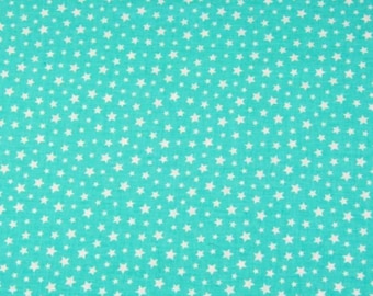 Mint stars cotton fabric 50x80cm