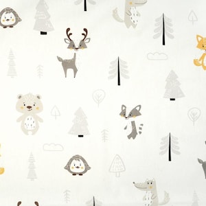 Children&#39;s fabric forest animals 50x80cm