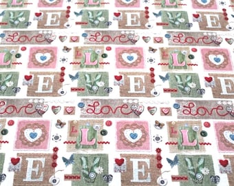 Love cotton fabric 50x75 cm