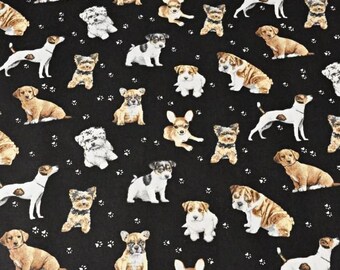 Coupon tissu 50x70 cm chiens