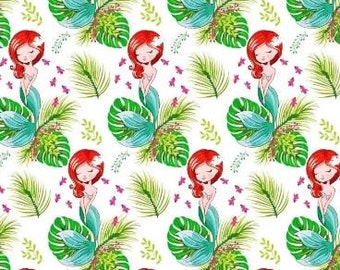 Cotton fabric child mermaids 50x80 cm