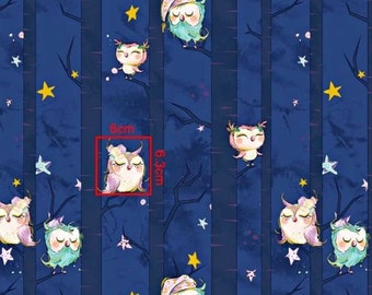 Coupon fabric 50x80 cm small owls