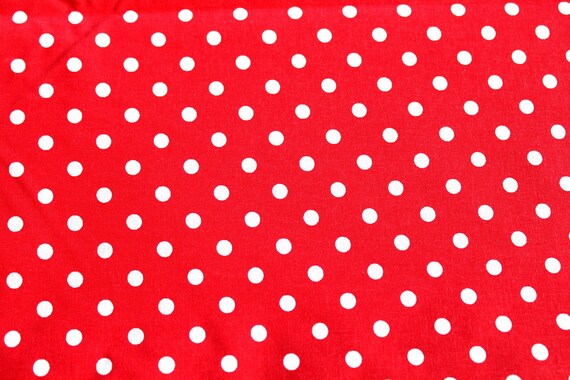 Red and white polka dot fabric coupon 50x70 cm