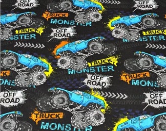 Monster truck car cotton fabric 50x80cm