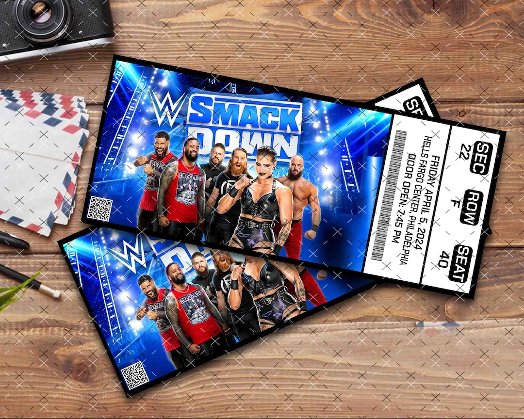 Custom Printable WWE Ticket RAW Ticket Smackdown Ticket 2024 Wrestling