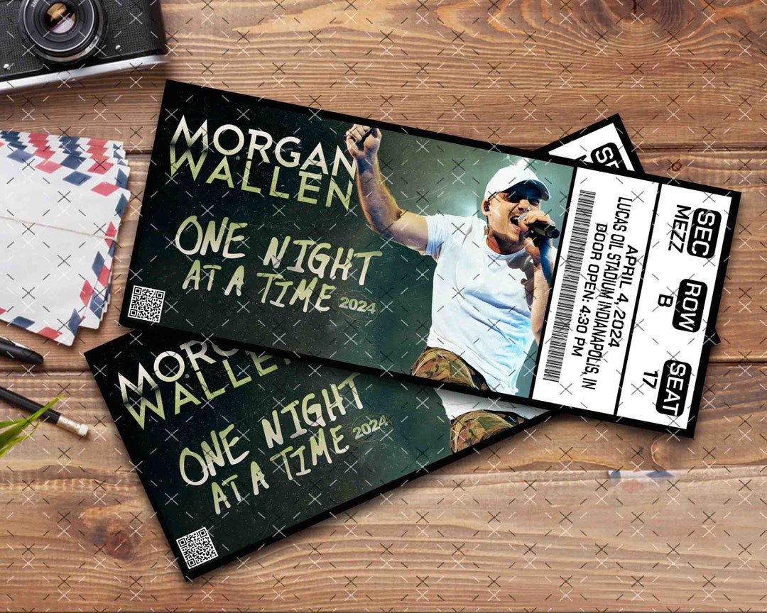 Custom Printable Wallen Ticket One Night at A Time 2024 Tour All