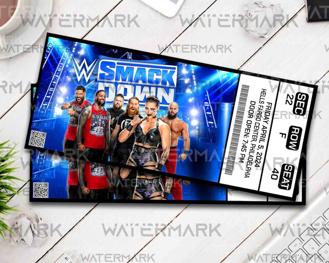 Custom Printable WWE Ticket RAW Ticket Smackdown Ticket 2024 Wrestling Show Pass Editable