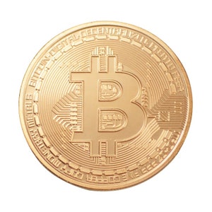 Bitcoin - Physical Collectable Bitcoin. BTC Gold Plated, 1 Ounce 40mm - Great Gift Item