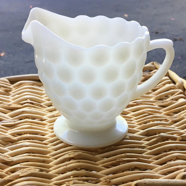 Vintage Hobnail Pitcher, Small Pitcher, Milk Pitcher, Creamer