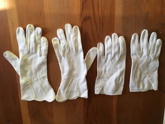 Vintage Costume Gloves, Vintage Collection of Whi… - image 1