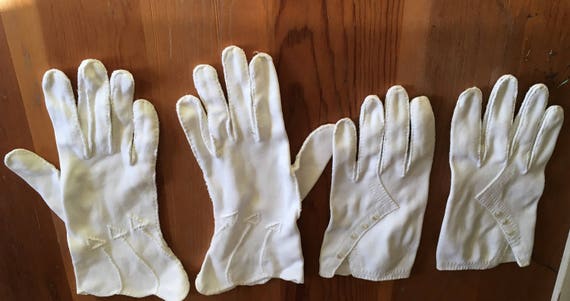 Vintage Costume Gloves, Vintage Collection of Whi… - image 2