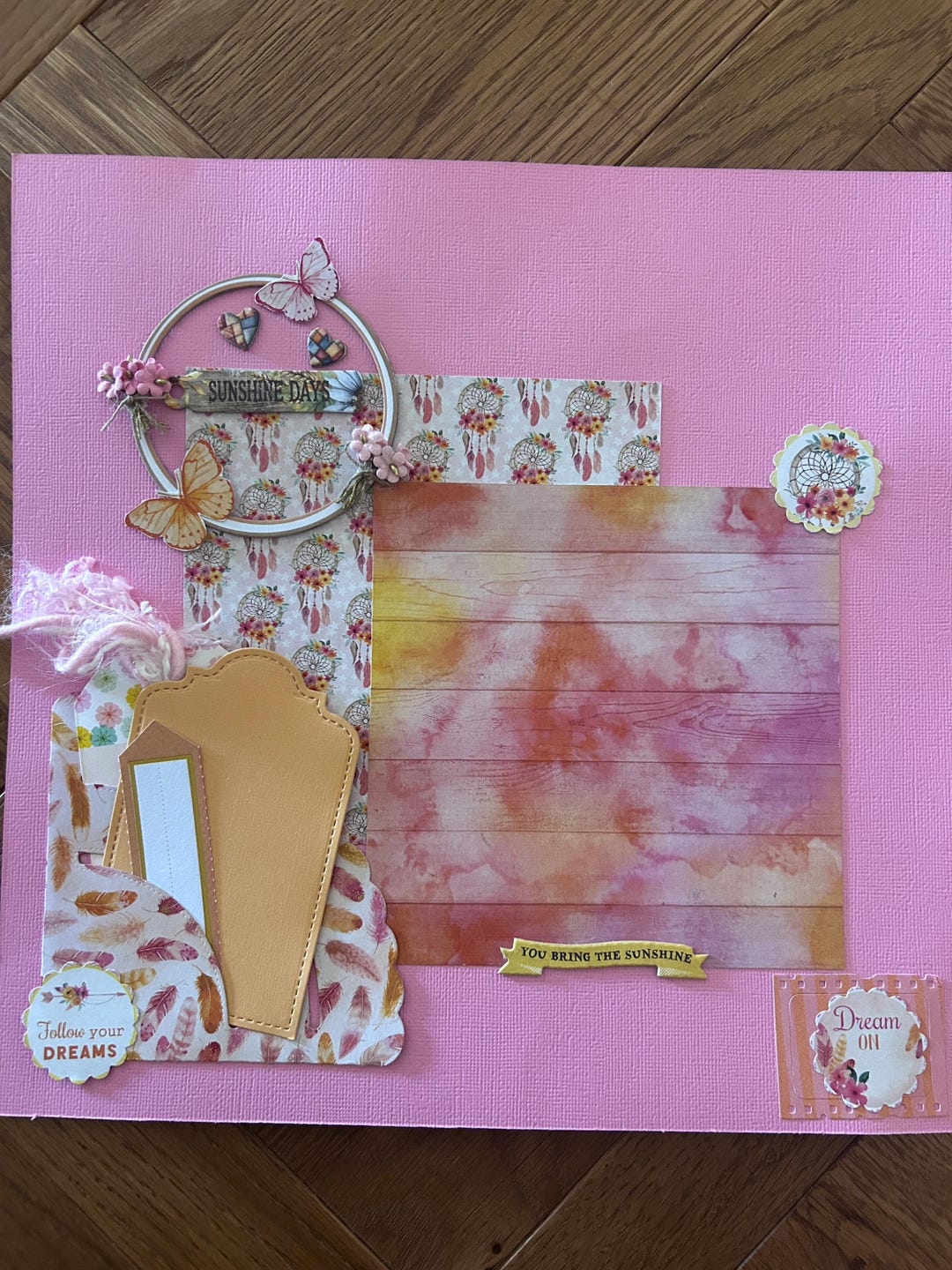 Boho 12x12 Premade Scrapbook Layout - You Bring the Sunshine - Etsy