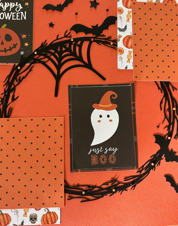 Halloween Scrapbook Layout 12 X 12 Scrapbook Page Just Say Boo 