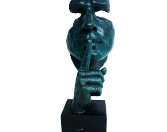Stillness parle hommage à Dalì Sculpture en bronze Masque en bronze Bronzesculpture Skulptur Maske