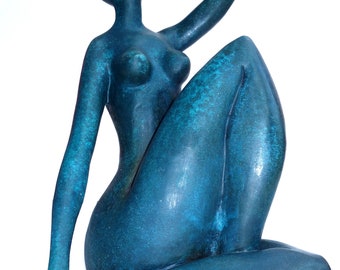 Sculpture en bronze hommage à Matisse, femme bleue, fille, édition limitée