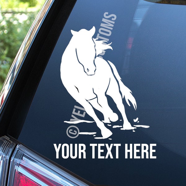 Custom Running Horse Galloping Western English Ranch Rodeo Equestrian Equine Car/Truck/Trailer Decal Sticker