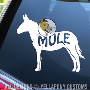 Custom Unique Mule Horse Lover Decal Equestrian Equine Car/Truck/Trailer Decal Sticker