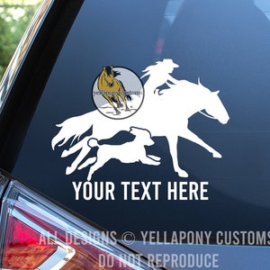 Running Cowgirl & Poodle Decal, Western Horse and Dog Decal, Vinyl Window Sticker for Horse Lover Gift, Poodle Sticker, Horse Trailer Decal
