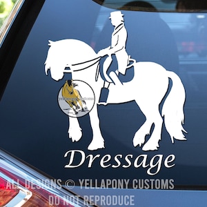 Dressage | High Quality Vinyl Window Decal For Horse Lovers | Friesian Horse | English Riding Dressage Sticker | Car Truck Horse Trailer
