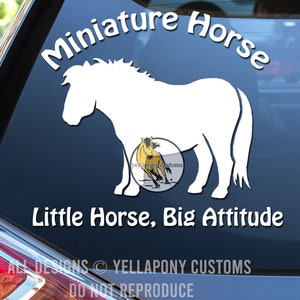 Little Horse, BIG Attitude | High Quality Vinyl Window Decal For Horse Lovers | Funny Miniature Horse Pony | Car Truck Horse Trailer Sticker