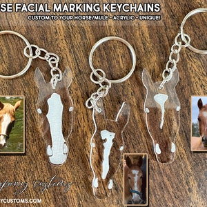 The ORIGINAL Horse Facial Marking Keepsake Keychain or Earrings | Personalized Horse Gift | Acrylic Horse Keychain | Handmade Gift |