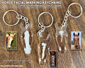 Horse Facial Marking Keepsake Keychain | Personalized Horse Gift | Acrylic Horse Keychain | Handmade Gift | Unique & Personal to you!
