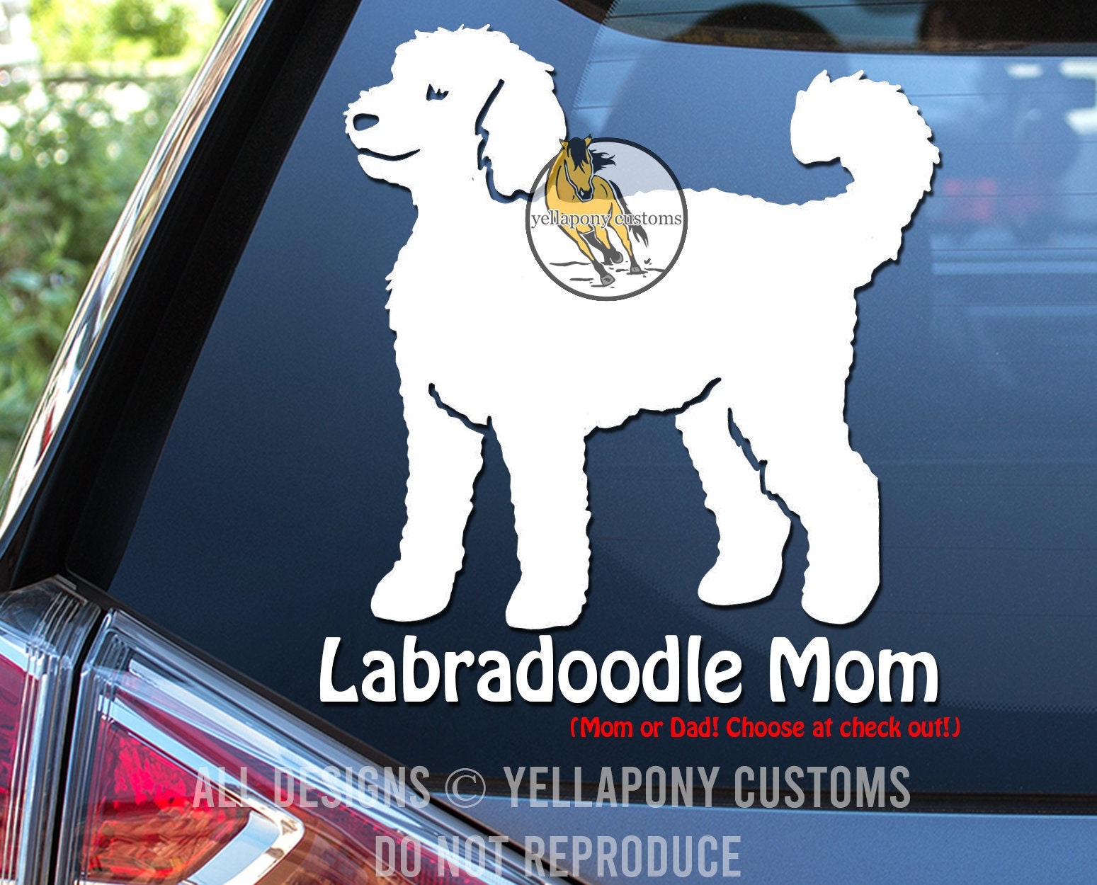 Labradoodle Mom, Labradoodle Dad Sticker | High Quality Vinyl Window ...