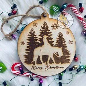 Wooden Trail Riding Western Horse Christmas Ornament, Holiday Ornament Gift for Horse Lover, Quarter Horse Christmas Ornament for Her