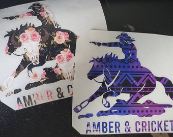Mounted Shooting Decal, Man or Woman Mounted Shooting Horse Sticker, Western Horse Decal for Mounted Shooter, Horse Trailer or Car Decal