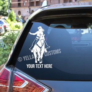 Custom Mounted Shooter Shooting Horse Western Rodeo Equestrian Equine Car/Truck/Trailer Decal Sticker