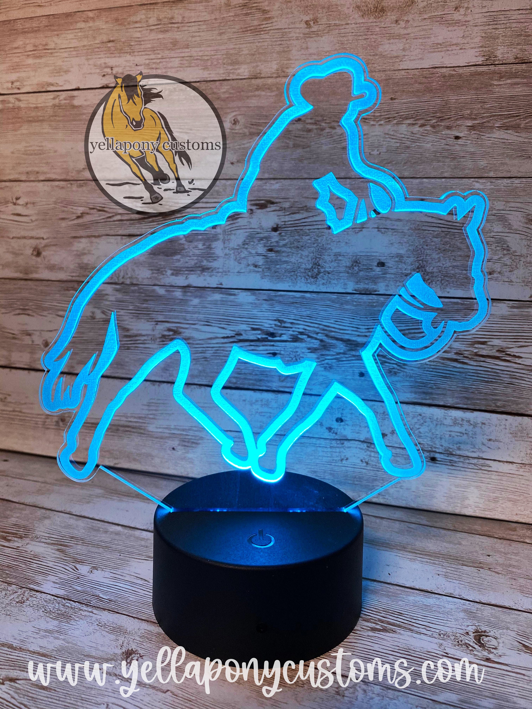 Personalized Ranch Riding LED Horse Light Gift for Cowboy or Cowgirl ...