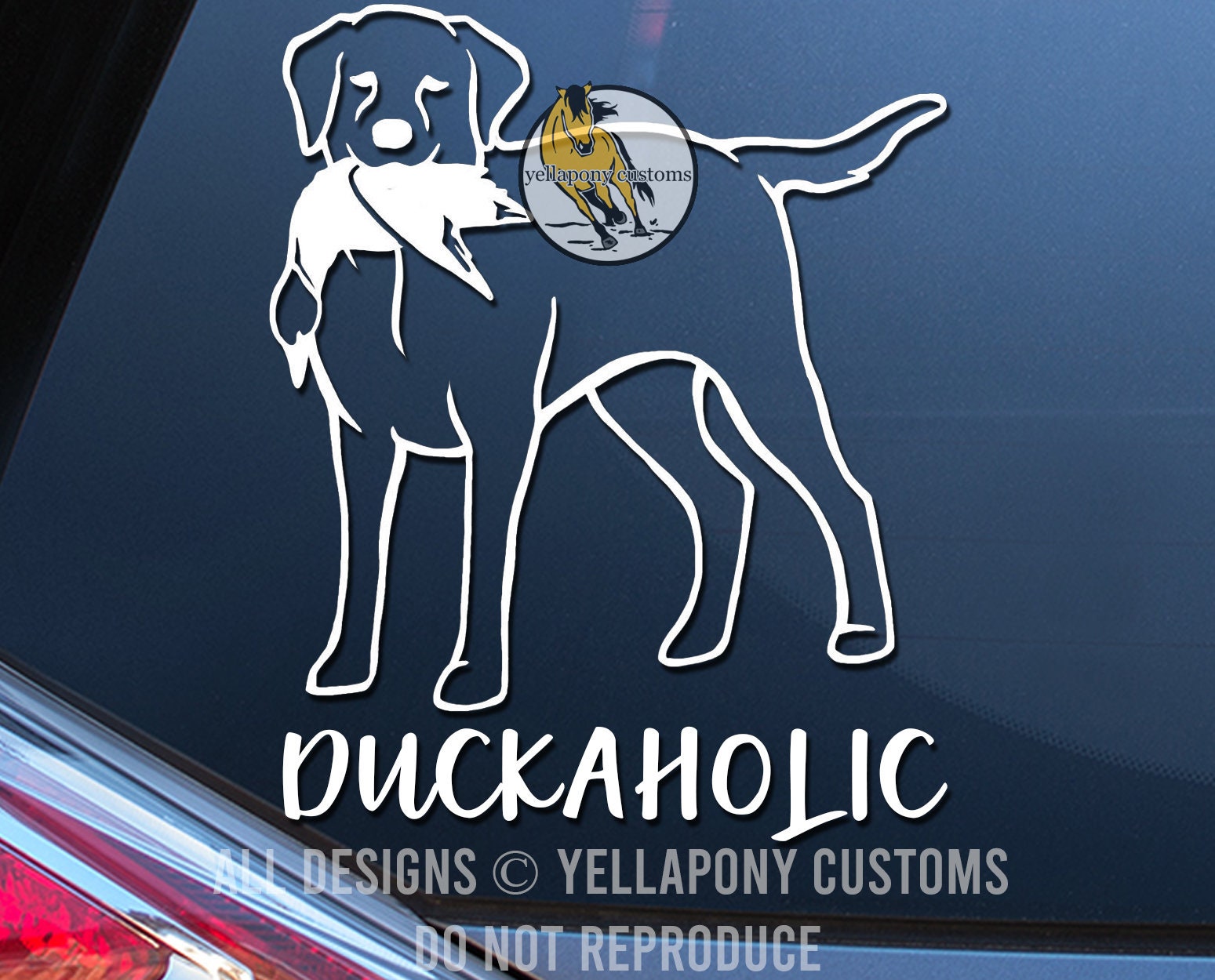 Labrador Dog Vinyl Decal Sticker - Duck Hunting Theme For Trucks, Cars, Windows (V111)