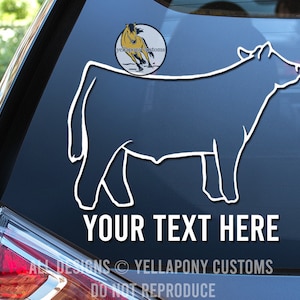 Show Cow Decal | High Quality Unique Window Sticker For Cow Lovers | Dairy Cow, Beef Cow | Custom Cow | Permanent Car, Truck, Trailer Decal