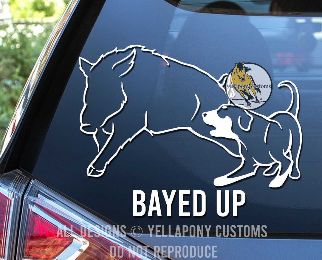 Bayed up Hog Hunting Permanent Vinyl Window Decal, Hog Hunter Decal