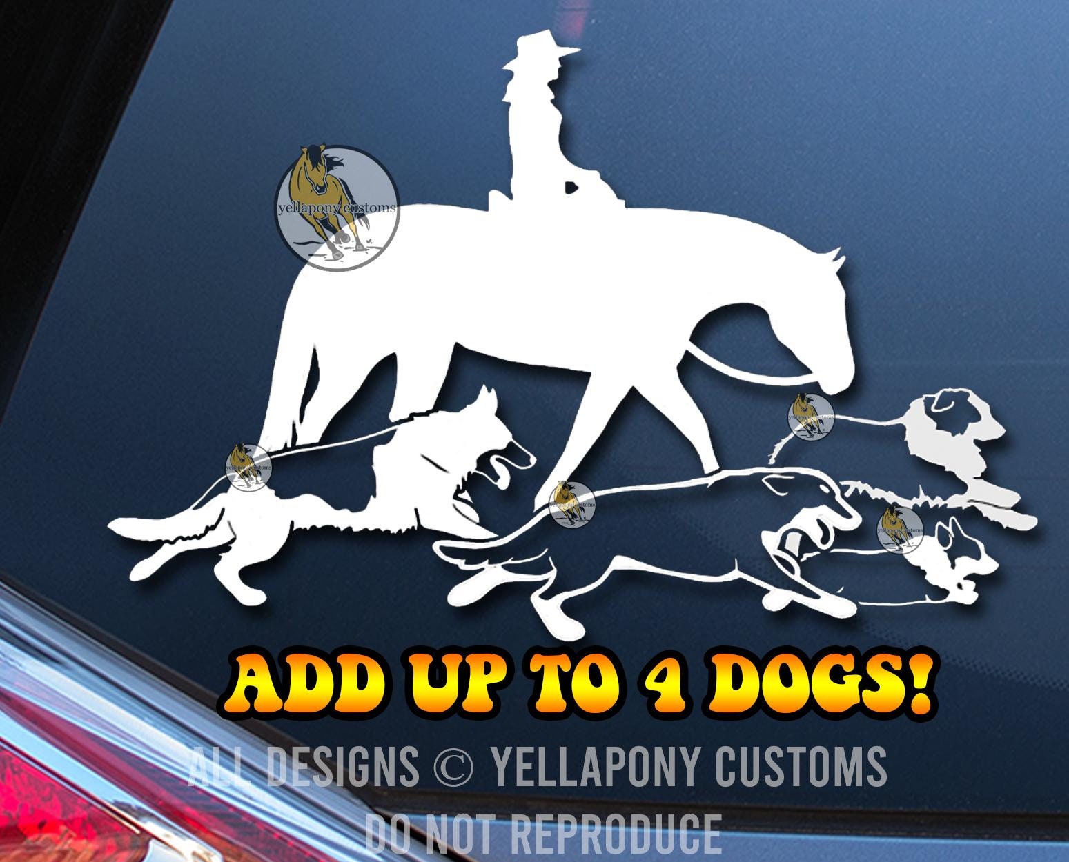 7" Horse & Dog Window Decal Multiple Breeds, Vinyl Decal for Horse Lover, Western Cowgirl Dog Sticker, Custom Vinyl Holographic Horse Decal